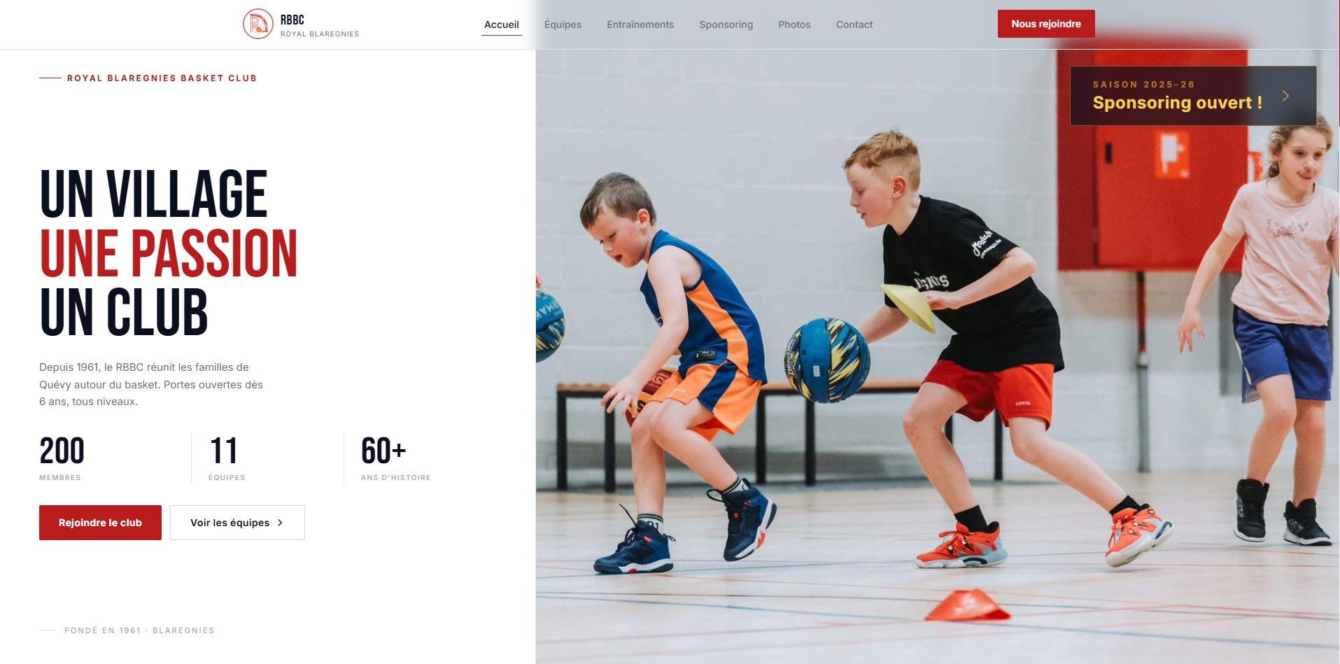 Screenshot desktop de RBBC Website